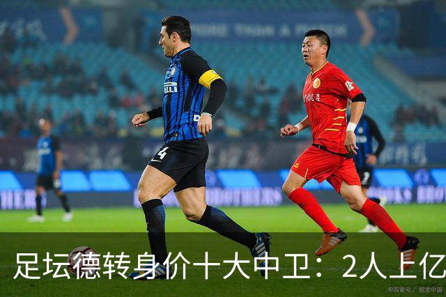 足坛德转身价十大中卫：2人上亿，英超占据6席，最低6500万